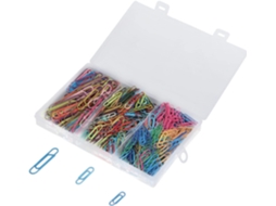 Conjunto De 525 Clipes Papel Coloridos, Caixa Com 3 Compartimentos E Estrutura Em Plástico Reforçado Ferro, Ideal