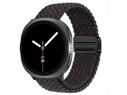 Pulseira de nylon trançada com data magnética para Samsung Watch8 Classic Purple Starry Rainbow