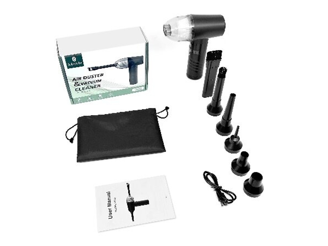 Aspirador e limpador de ar comprimido Meco Eleverde Me-cr1, potente com 3 velocidades para limpeza de teclados (90.000 RPM/12.000 Pa).