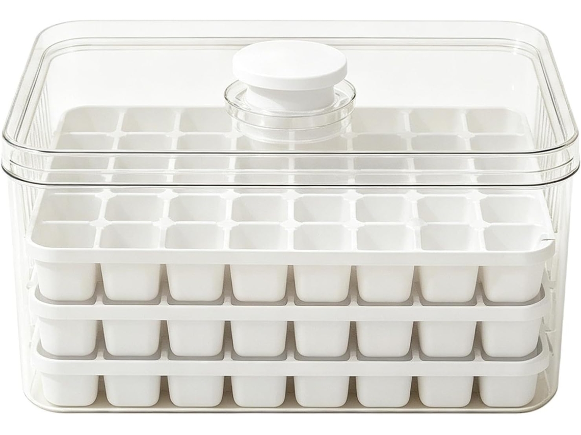 Forma De Gelo Para Freezer, Molde De Gelo De Pressão De 3 Níveis, 96