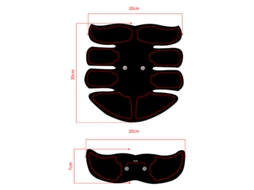 Estimulador Muscular Abdominal Ems Para Academia Em Casa - Conjunto Vermelho De Três Peças
