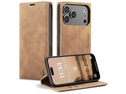 Capa Carteira Caseme Compatível Com Iphone 17 Pro - Marrom