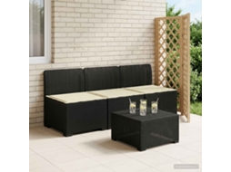 Vidaxl Sofá De Jardim 3 Lugares Com Almofadas Visual Rattan Pp