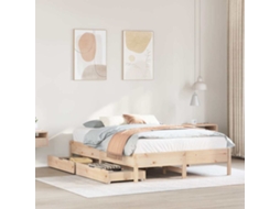 Vidaxl Cama Sem Colchão 135x190 Cm Madeira De Pinho Maciça