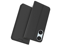 Compre Capa De Couro Sintético Para Sony Xperia 10 Vi Com Suporte Para Cartão E Fecho Magnético Preto