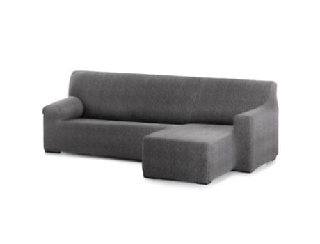 Capa Bi-Elástica para Sofá Adaptável Roc Chaise Longue Braço Curto Direito 250-360 Cm Cinzento Escuro VIPALIA