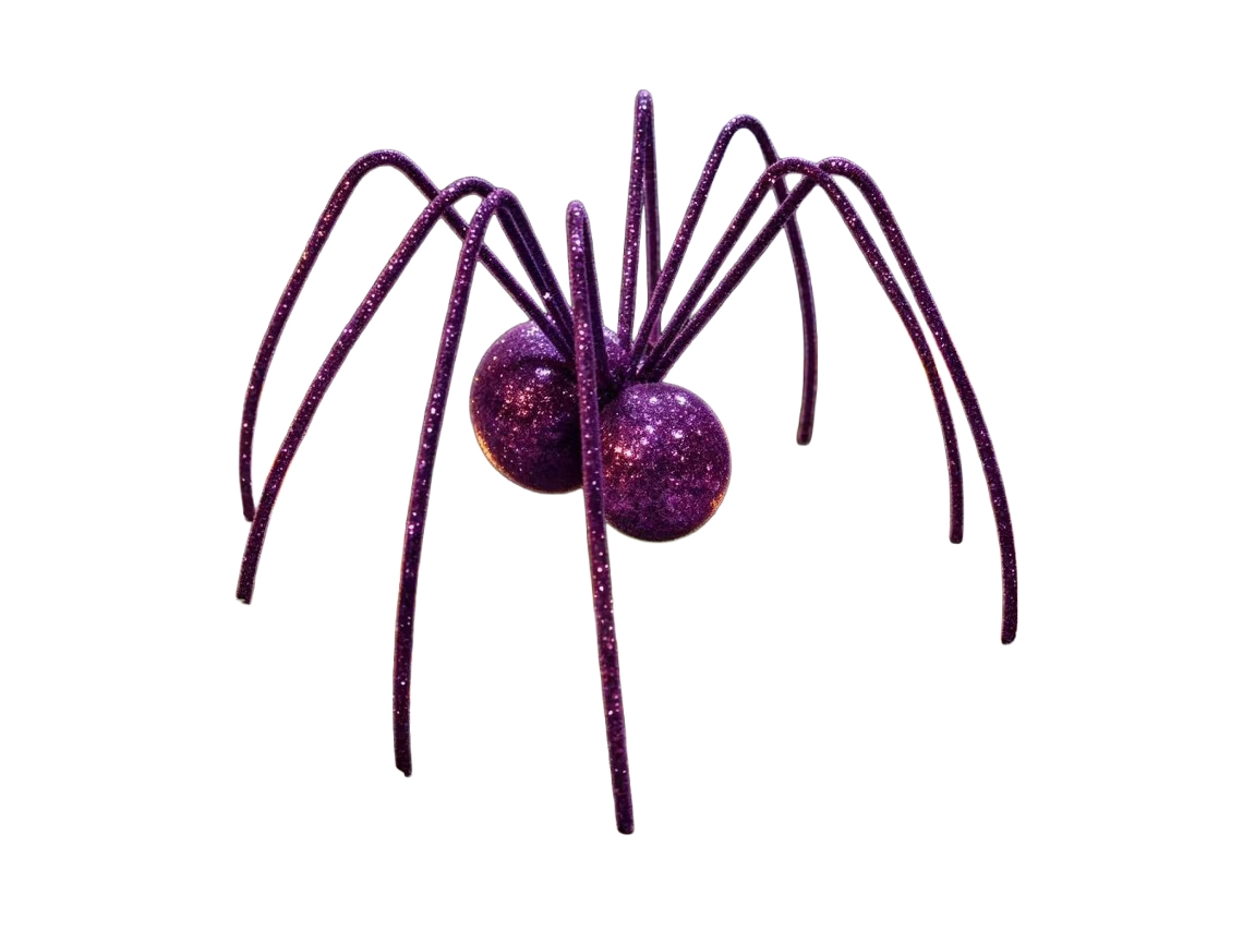 Decoração De Halloween Com Aranha Brilhante Roxa Da Laxiscreed Para Festas E Ambientes Temáticos