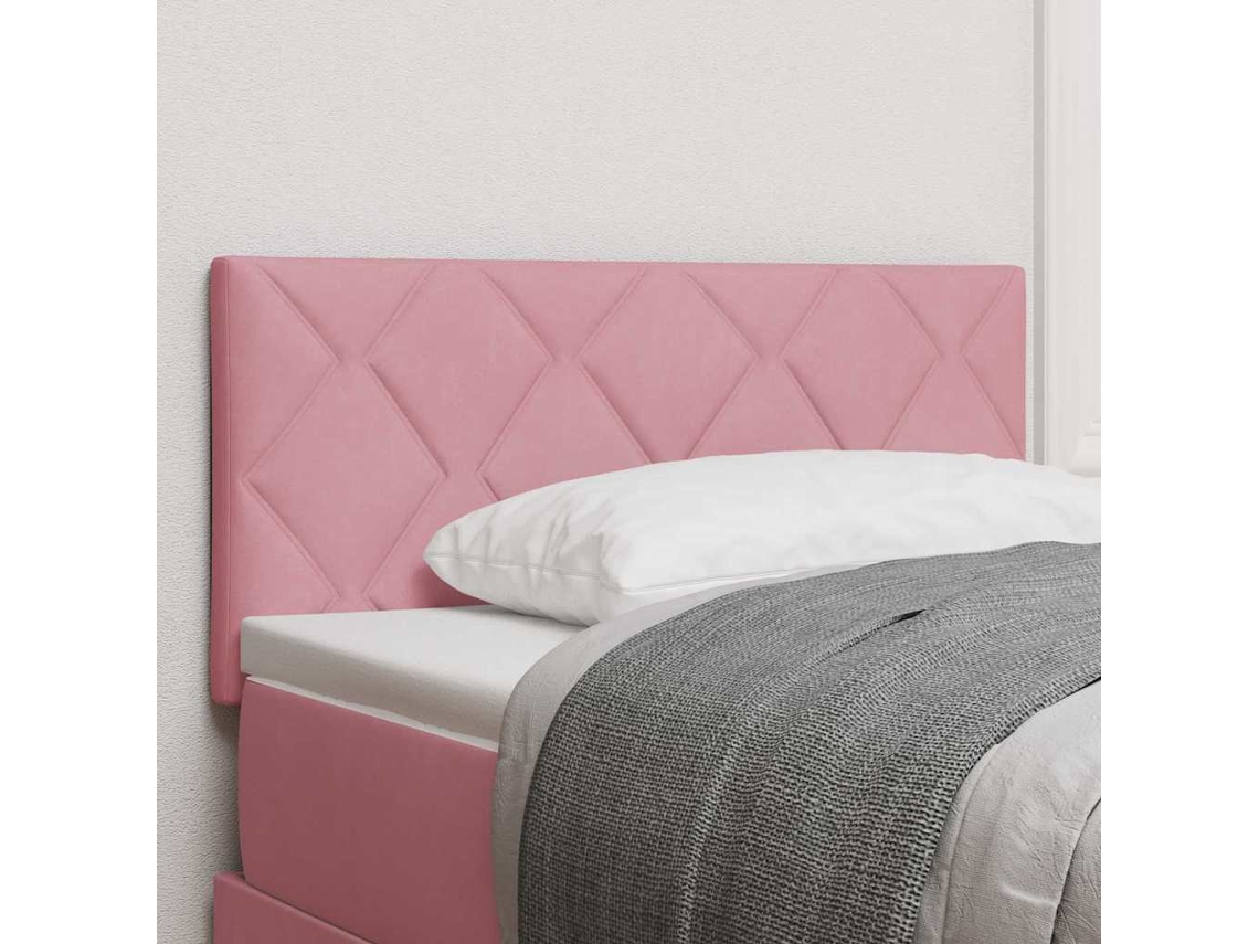Vidaxl Cabeceira Rosa 100 Cm Veludo