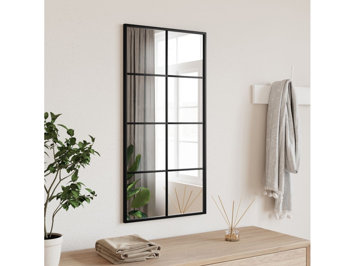 Vidaxl Espelho de Parede Retangular 40x80 Cm Ferro Preto