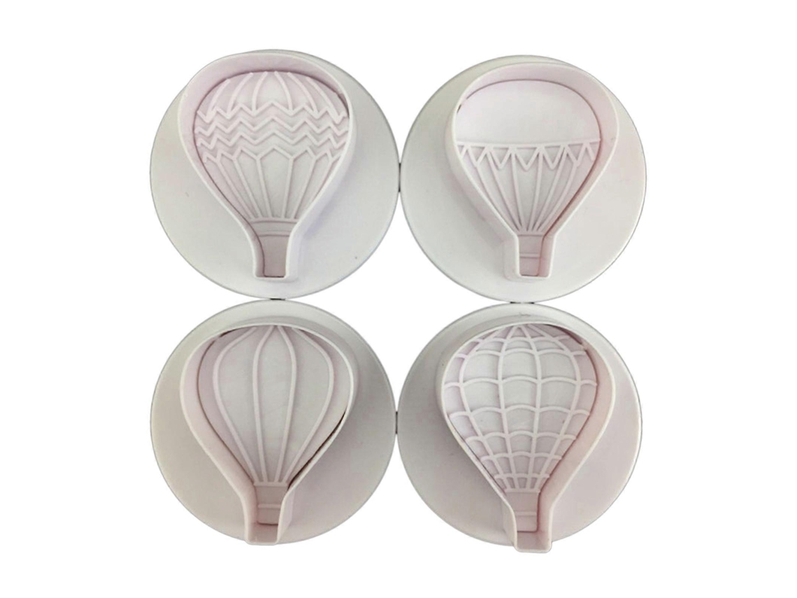 Conjunto De 4 Cortadores De Biscoito Em Formato De Balão De Ar Quente, Ecológicos, Impressão 3d, Utensílios De Cozinha, Cortadores De Biscoito, Moldes