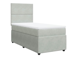 Cama com Molas/colchão 90x190 Cm Veludo Cinza claro MAISON EXCLUSIVE