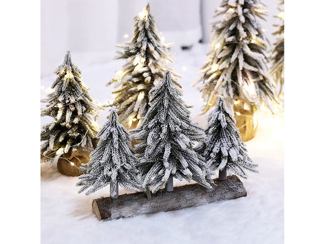 Árvore De Natal (material Pe Com Flocos + Mini Enfeite De Mesa) Eoocoo