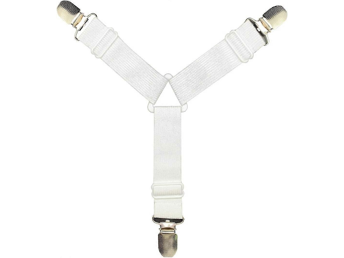 Conjunto De 4 Prendedores De Lençol Brancos Com Elástico, Ideais Para Camas De Solteiro, Casal E Queen. Aquaforge