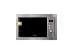 Evvo Micro-ondas Integrável Mi35 Inox, 25l, Grill 1000w, 8 Funções, Multifunção, Temporizador 60 Min, Display Digital, Inox Brilhante