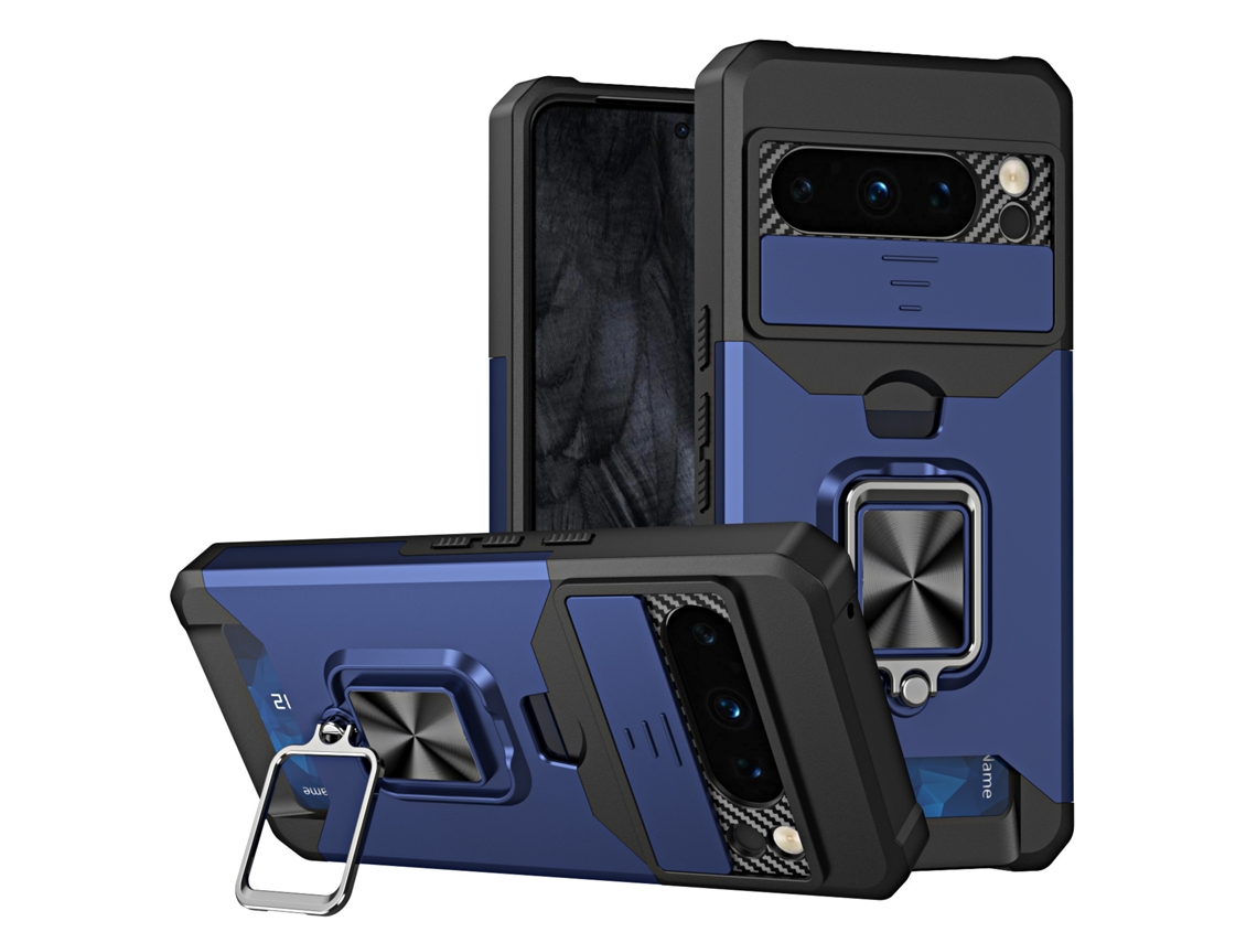 Capa Hibbent Para Google Pixel 11 Pro Xl Com Compartimento Para Cartão (azul)