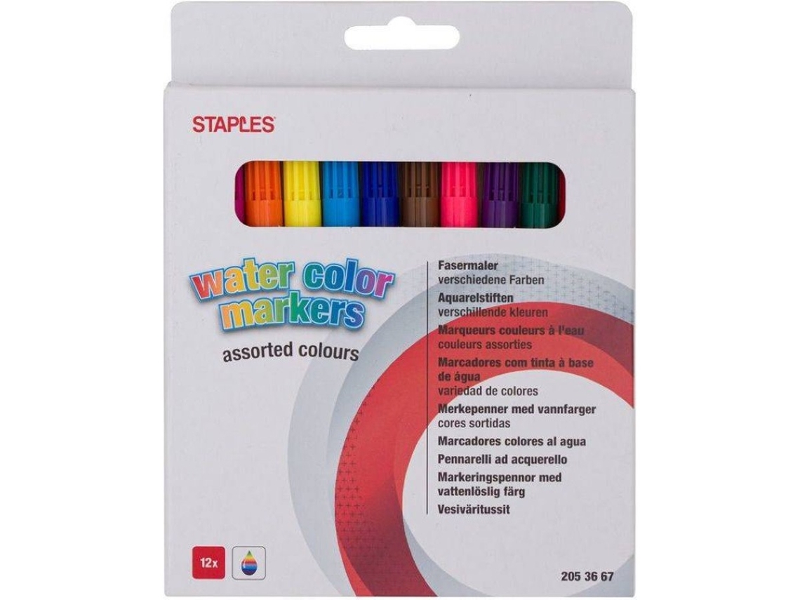 Pack de 12 Marcadores STAPLES Multicor