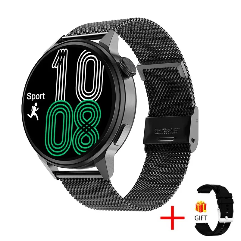 (pulseira De Malha Preta) Smartwatch, Rastreador De Atividades Físicas, Relógio Com Chamadas Bluetooth