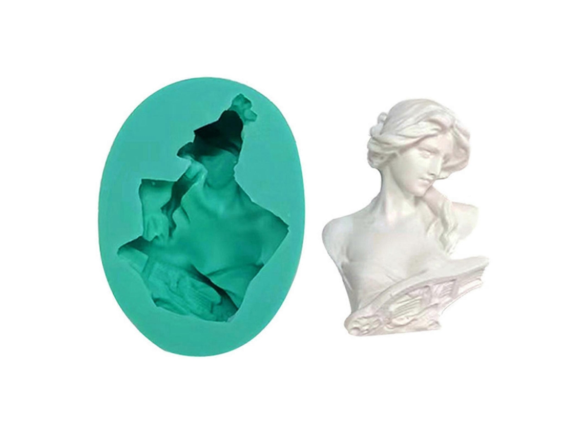 Molde De Silicone Flexível F1471ds3d Para Escultura De Retrato, Seguro Para Alimentos, Para Argila, Resina, Cerâmica, Doces, Fondant, Chocolate E Sabo