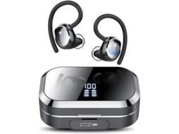 Fones De Ouvido Sem Fio Bluetooth 5.3 Ipx7 À Prova Dágua Deep Bass 2.0 Adequados Para Esportes E Corrida Preto Bestvite