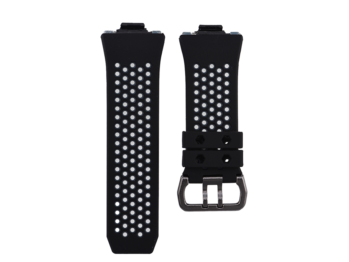 Pulseira De Silicone Para Fitbit Ionic Substituição Pequena Cor Preta E Cinza Acessório