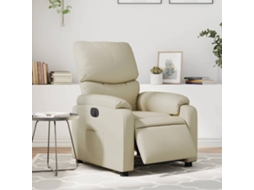 Vidaxl Poltrona Reclinável Elétrica Couro Artificial Cor Creme