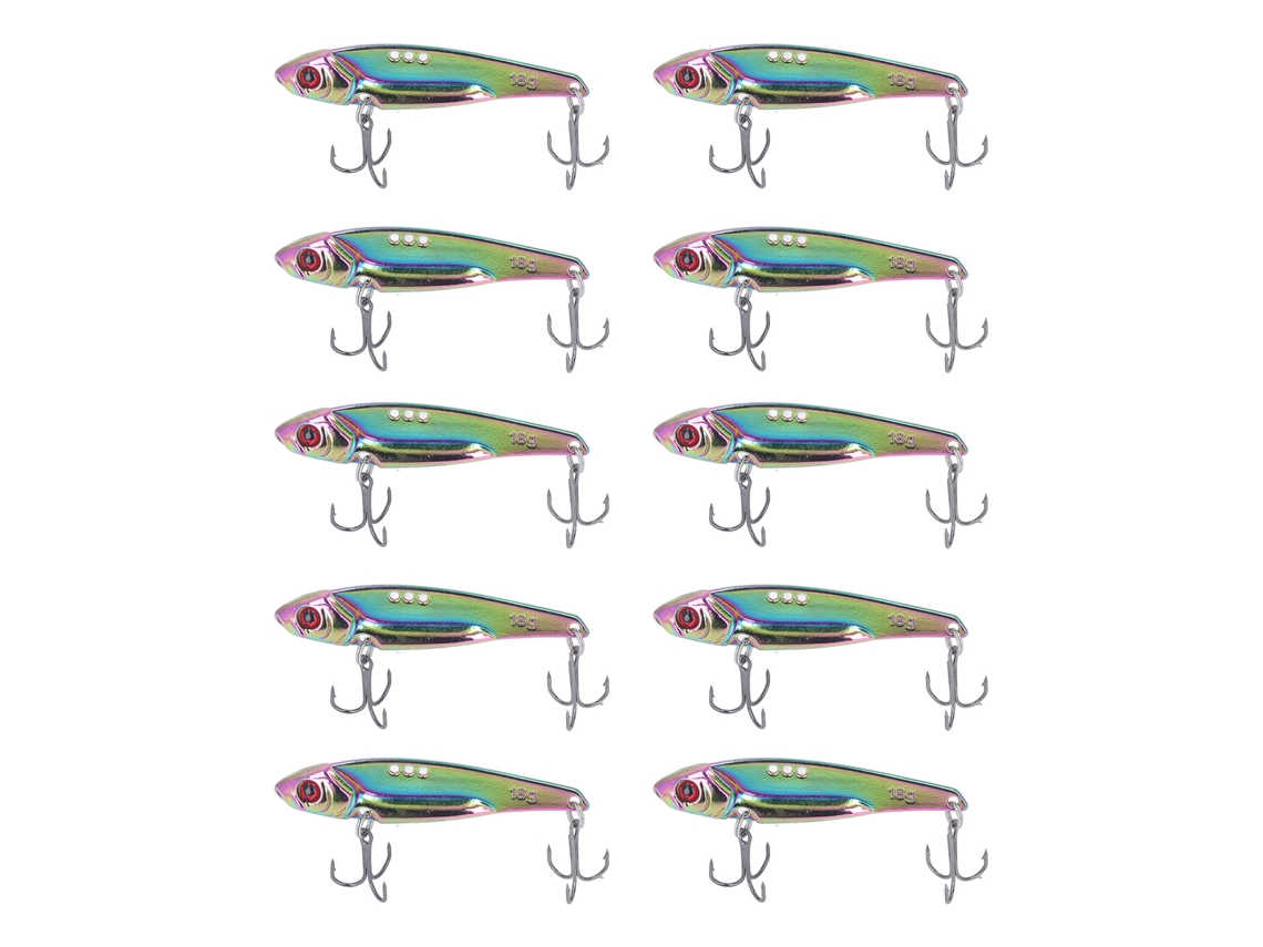 Isca Artificial Peixe Alumínio 10pcs com Barba