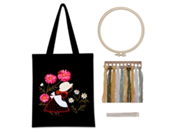 Kit De Bordado, Inclui Bolsa De Lona Preta, Três Designs Exclusivos, Florista Slowmoose