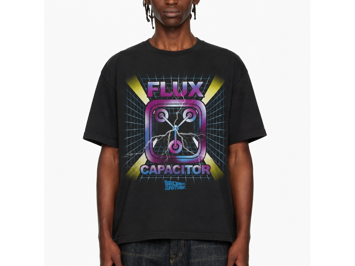 Rockinstone Back To The Future Movie Flux Capacitor Black Adult T-shirt Size:l