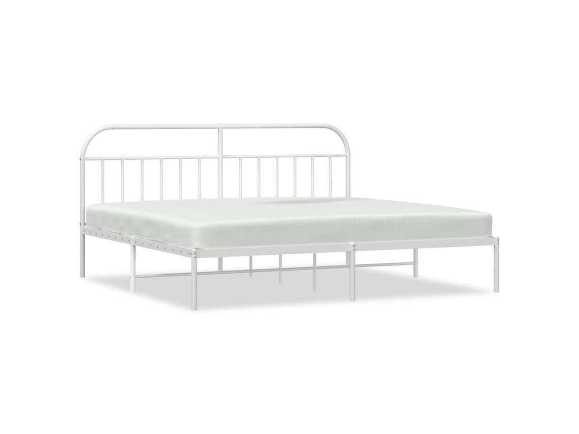 Bed Frame, Bed Frames Vidaxl Branco Aço (193 X 203 Cm)