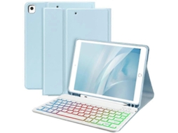 Capa Com Teclado Bluetooth Rgb 1029d Compatível Com Ipad 10.2 / (2020) / (2019) / Ipad Air 10,5 Polegadas (2019) / Pro 10,5 Polegadas (2 Webake (2021)