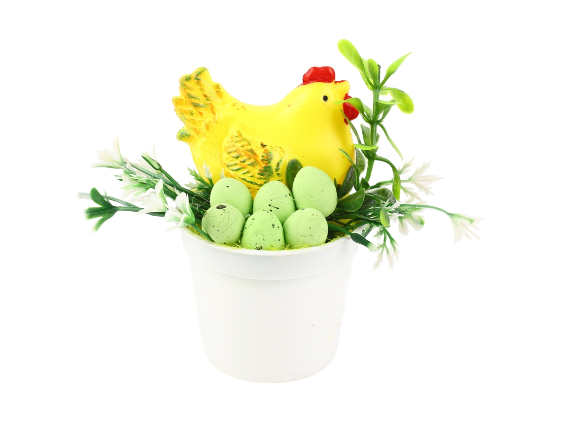 Decoração De Páscoa Com Planta Em Vaso Da Laxiscreed, Ovos E Galinhas Decorativas Para Casa E Loja