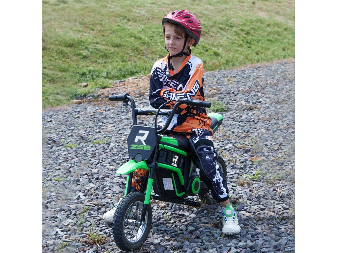 Bicicleta Elétrica Infantil Verde, 24v, Com Velocidade Regulável, Som E Iluminação