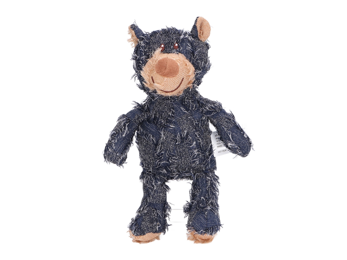 Primerox brinquedo Interativo para Cães Pelúcia Urso Resistente a Mordidas com Função de Roer e Higienizar Dentes Azul