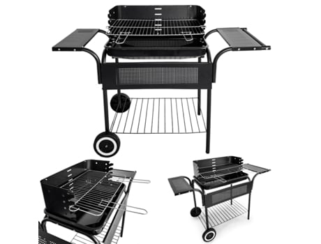 Grelha de Jardim Prateleiras Metálicas Grelha Ajustável Rodas MODERNHOME