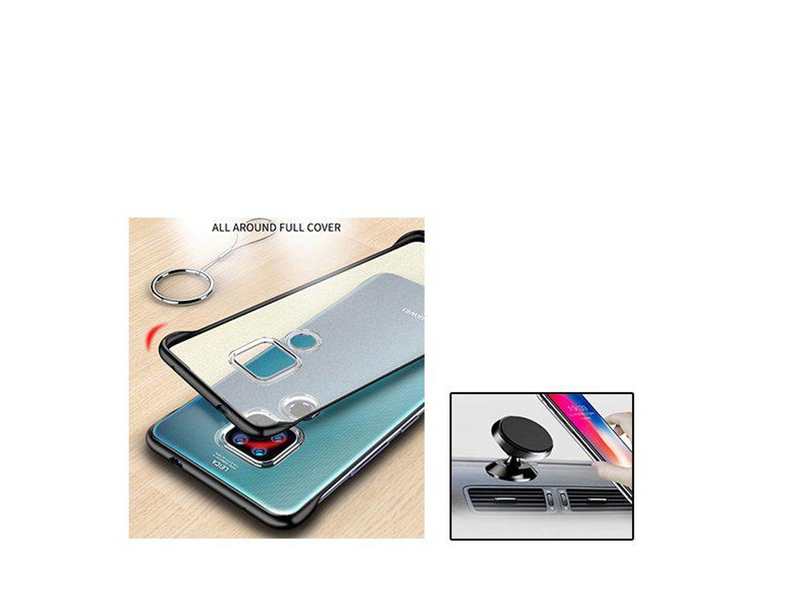 Kit Suporte Magnético Carro e Capa Naked Bumper Huawei Mate 20