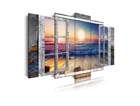 Quadro Moderno DEKOART Paisagens, Vistas, Pôr-do-sol na praia (150x80 cm)