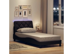 Vidaxl Estrutura De Cama Com Led Sem Colchão 90x200 Cm Tecido