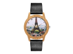 Relógio de pulso Zhoulianfa Quartz com pulseira de malha (preto)