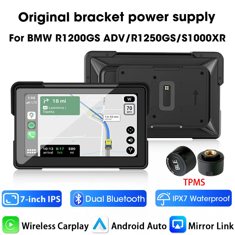 Sistema De Navegação Para Motocicletas De 7 Polegadas (carplay-tpms), Compatível Com Bmw.