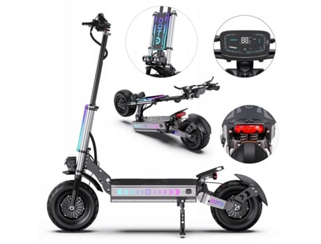 Scooter elétrica Ootd T90 com motor dual-drive de 4200 W, bateria de 60 V 31,2 Ah, velocidade máxima de 85 km/h, pneus de 13 polegadas e app.