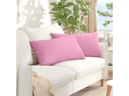 Vidaxl Travesseiros De Sofá 2 Pcs Rosa 80 X 40 Cm Tecido