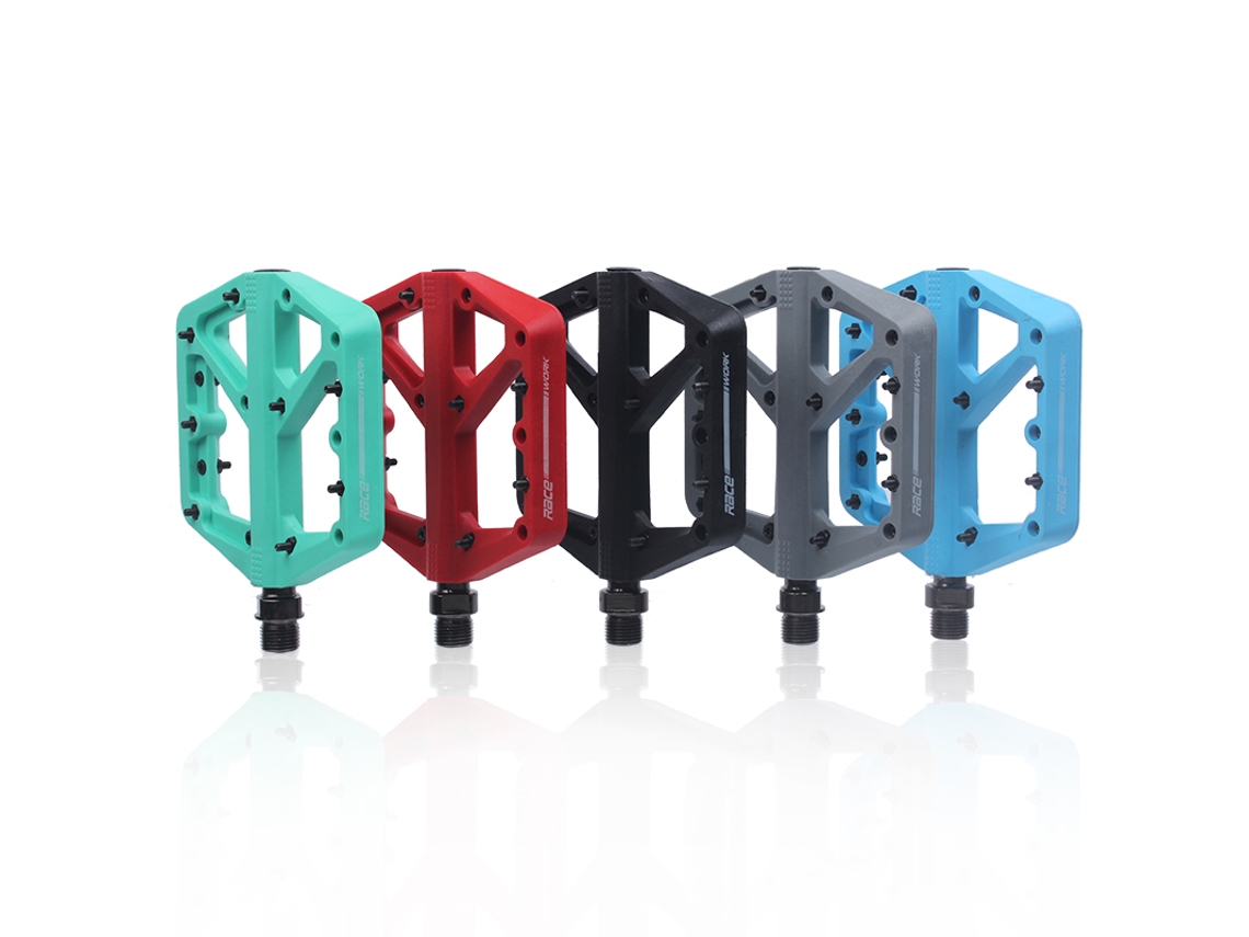 Pedais De Bicicleta Mtb Racework, Pedais De Plataforma Plana De Nylon Ultraleves Para Mountain Bike Bmxvayotoy