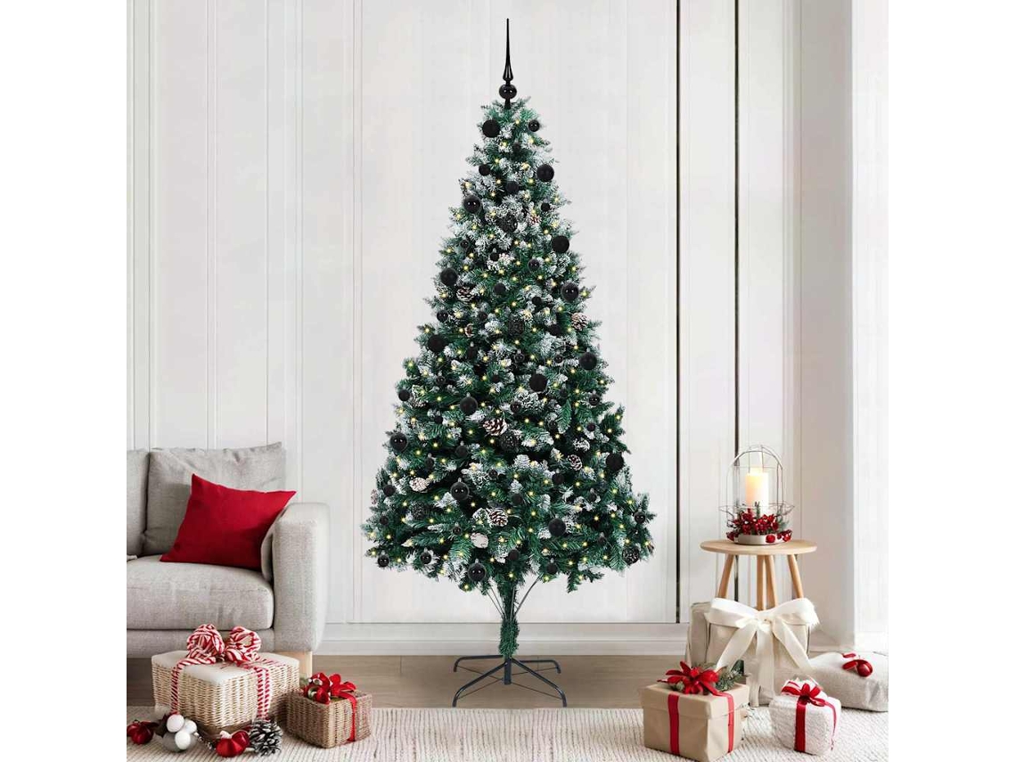 Vidaxl Árvore De Natal Artificial Verde 210 Cm Pvc, Aço E Plástico
