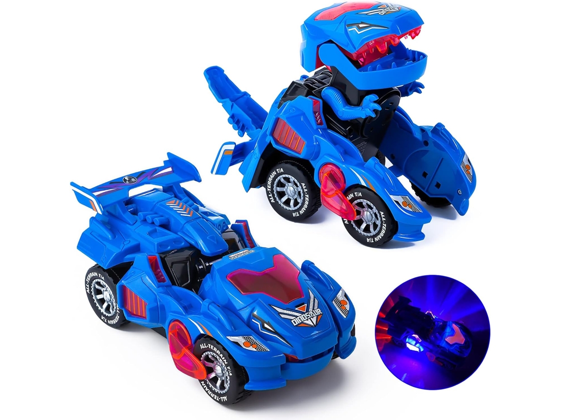 Carro De Brinquedo Elétrico De Dinossauro Transformador Automático Com Flash E Som Adequado Para 3 A 7 Anos Aquaforge