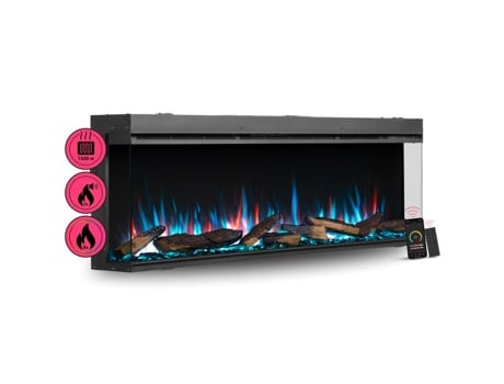 Lareira elétrica embutida Balderia Athena Smart 60, preta