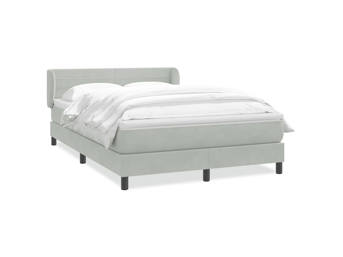 Cama com Molas/Colchão Veludo Cinzento Claro MAISON EXCLUSIVE (160x220 cm)