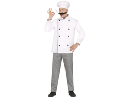 Traje clássico de chef branco masculino