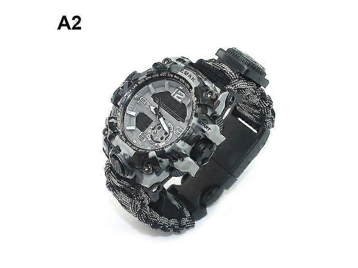 Em 1 Relógio De Pulseira Paracord Tático De Sobrevivência Ao Ar Livre Com Bússola Raspador Rotina Paracord Ferramentas De Acampamento