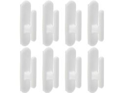 Conjunto De 8 Ganchos/tachinhas Autoadesivas Brancas Para Corda De Cortina, Fixação Resistente Na Pa Gokoco
