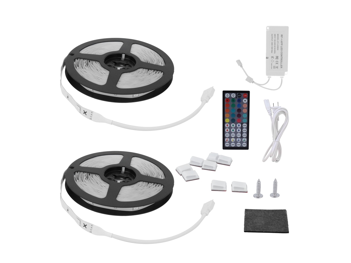 Fita de Luz 20m com Controle Remoto 44 Teclas Rf Bluetooth Rgbw | S/MARCA